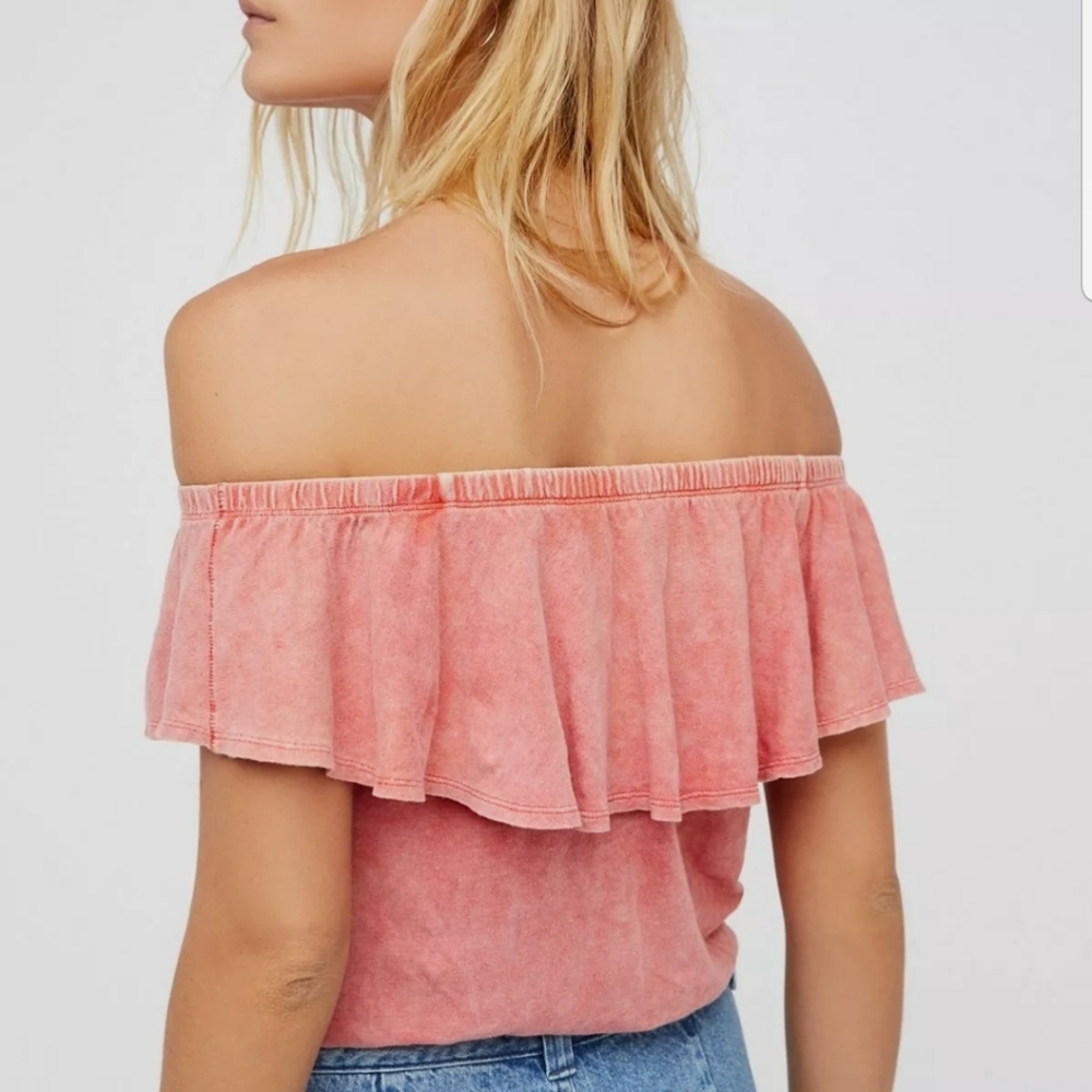 Free People Love Letter off shoulder Tube crop, S - Picture 3 of 9